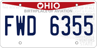 OH license plate FWD6355