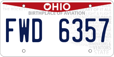 OH license plate FWD6357