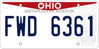 OH license plate FWD6361