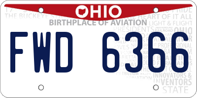 OH license plate FWD6366