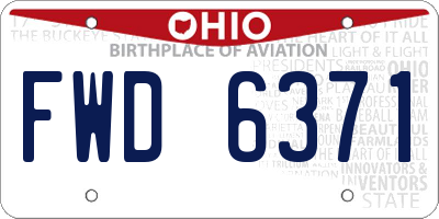 OH license plate FWD6371