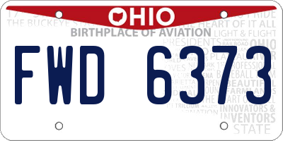 OH license plate FWD6373