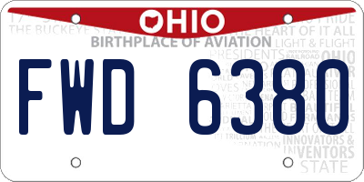 OH license plate FWD6380