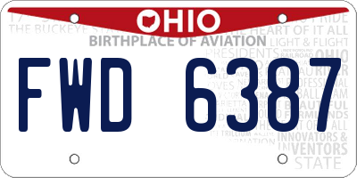 OH license plate FWD6387