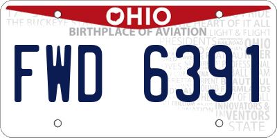 OH license plate FWD6391