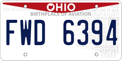 OH license plate FWD6394