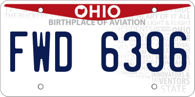OH license plate FWD6396