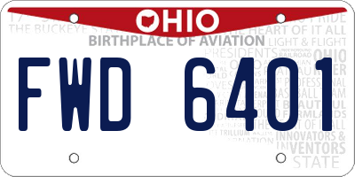 OH license plate FWD6401