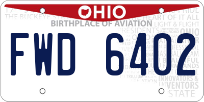 OH license plate FWD6402