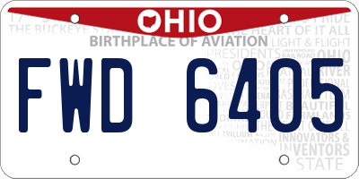 OH license plate FWD6405