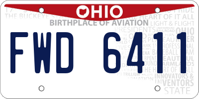 OH license plate FWD6411