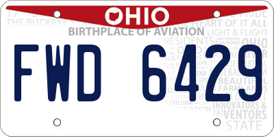OH license plate FWD6429