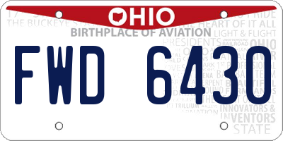 OH license plate FWD6430