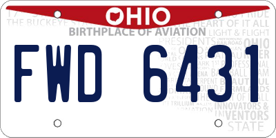 OH license plate FWD6431