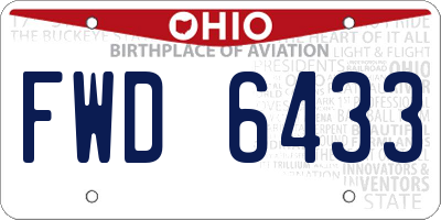 OH license plate FWD6433