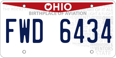 OH license plate FWD6434