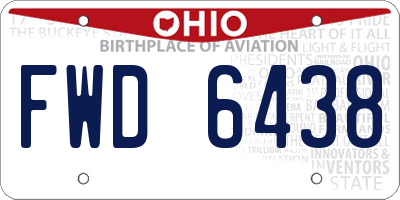 OH license plate FWD6438