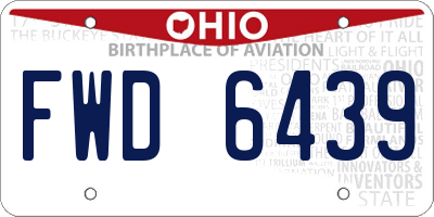 OH license plate FWD6439