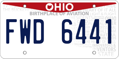 OH license plate FWD6441