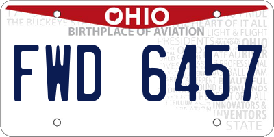 OH license plate FWD6457