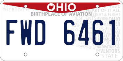 OH license plate FWD6461
