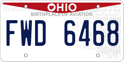 OH license plate FWD6468
