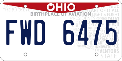 OH license plate FWD6475