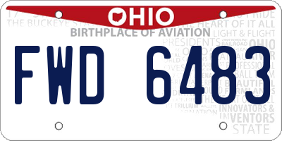 OH license plate FWD6483