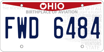 OH license plate FWD6484