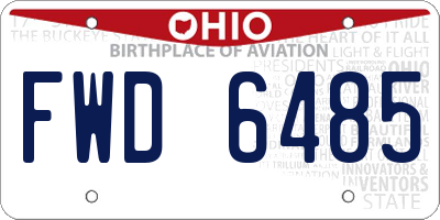 OH license plate FWD6485