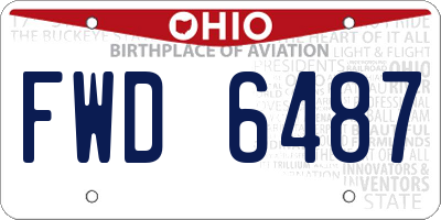 OH license plate FWD6487