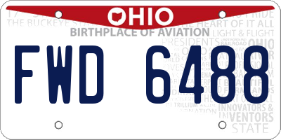 OH license plate FWD6488