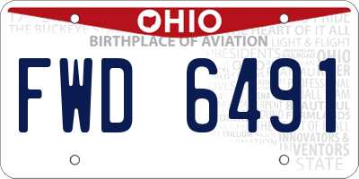 OH license plate FWD6491