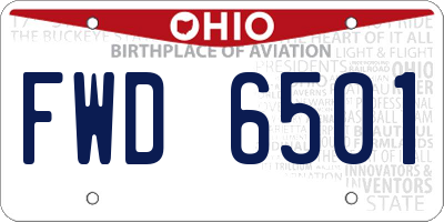 OH license plate FWD6501