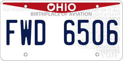OH license plate FWD6506