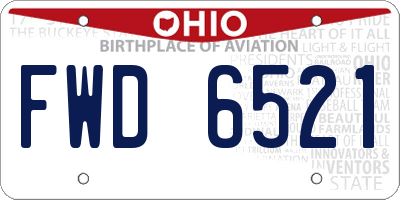 OH license plate FWD6521