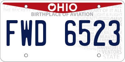 OH license plate FWD6523