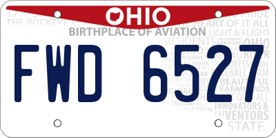 OH license plate FWD6527