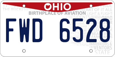 OH license plate FWD6528