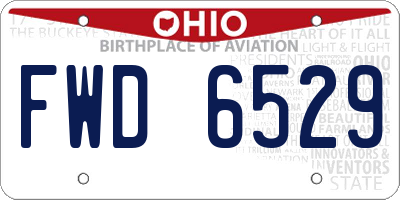 OH license plate FWD6529