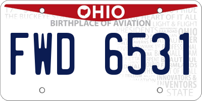 OH license plate FWD6531