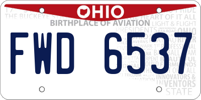 OH license plate FWD6537