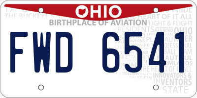 OH license plate FWD6541
