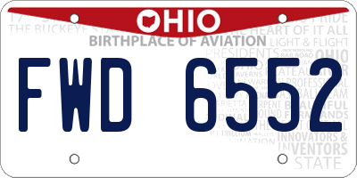 OH license plate FWD6552