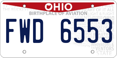OH license plate FWD6553