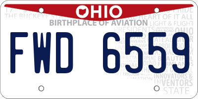 OH license plate FWD6559