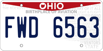 OH license plate FWD6563
