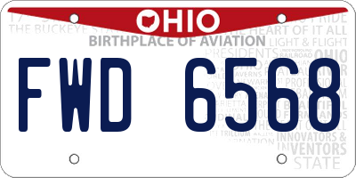 OH license plate FWD6568