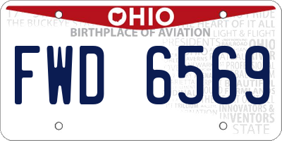 OH license plate FWD6569