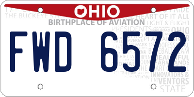 OH license plate FWD6572